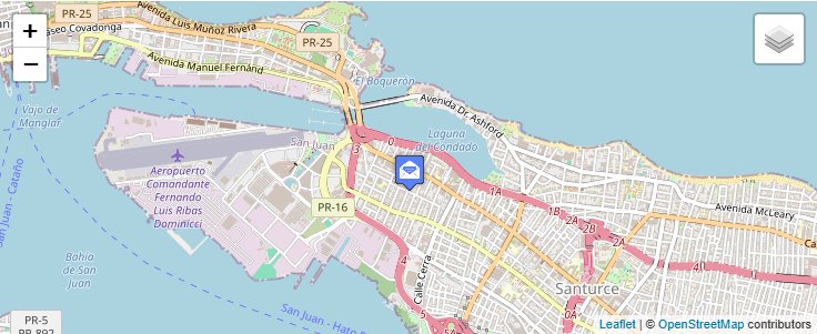 Map of ZIP Code 00908 in San Juan, PR — click to open interactive map