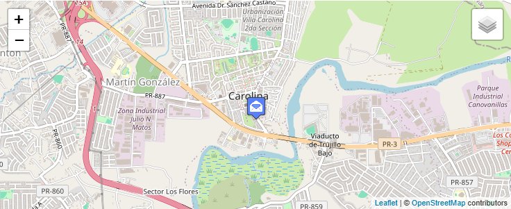 Map of ZIP Code 00986 in Carolina, PR — click to open interactive map