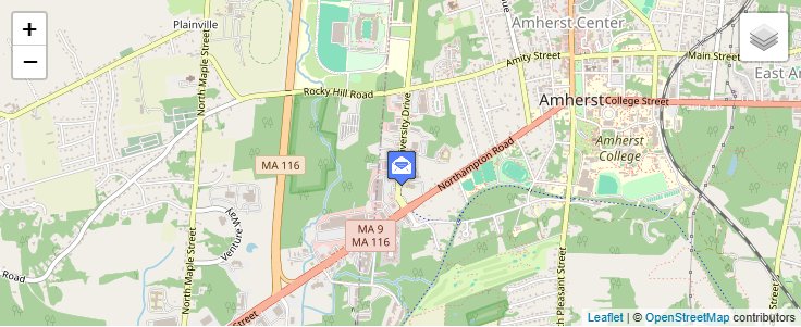 Map of ZIP Code 01004 in Amherst, MA — click to open interactive map