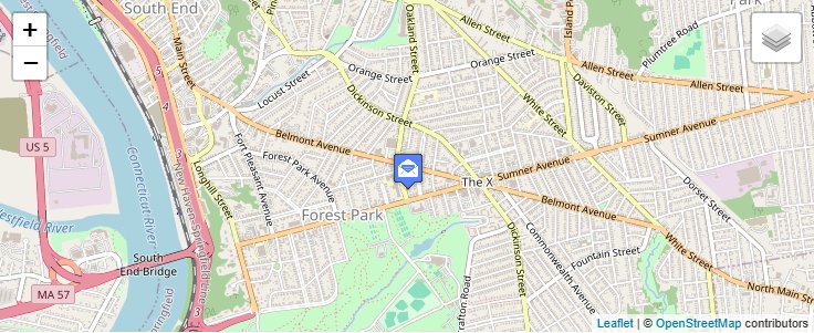 Map of ZIP Code 01138 in Springfield, MA — click to open interactive map