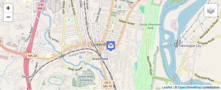 Map of ZIP Code 01302 in Greenfield, MA — click to open interactive map
