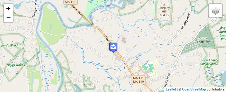 Map of ZIP Code 01471 in Groton, MA — click to open interactive map