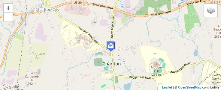 Map of ZIP Code 01509 in Charlton Depot, MA — click to open interactive map