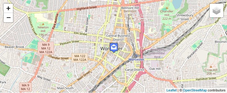 Map of ZIP Code 01614 in Worcester, MA — click to open interactive map