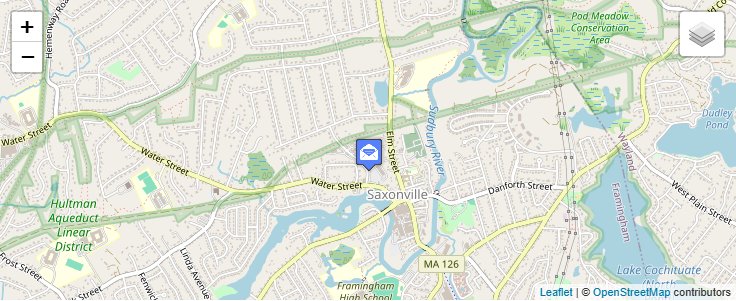 Map of ZIP Code 01705 in Framingham, MA — click to open interactive map