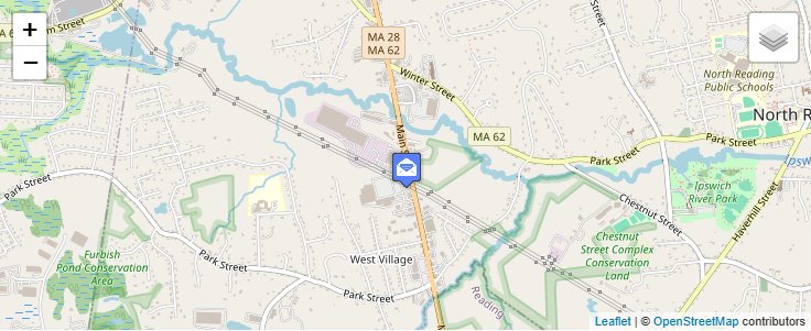 Map of ZIP Code 01825 in North Reading, MA — click to open interactive map