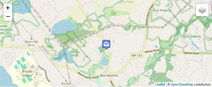 Map of ZIP Code 01885 in West Boxford, MA — click to open interactive map