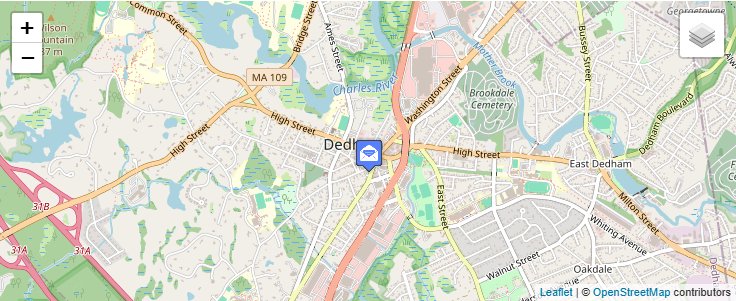 Map of ZIP Code 02027 in Dedham, MA — click to open interactive map