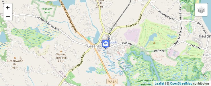 Map of ZIP Code 02040 in Greenbush, MA — click to open interactive map