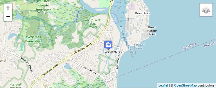 Map of ZIP Code 02041 in Green Harbor, MA — click to open interactive map