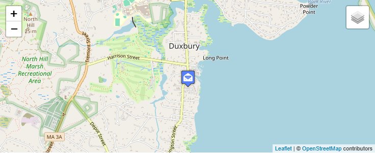Map of ZIP Code 02331 in Duxbury, MA — click to open interactive map