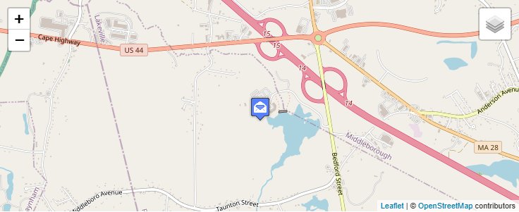 Map of ZIP Code 02349 in Middleboro, MA — click to open interactive map