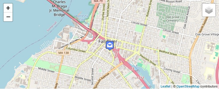Map of ZIP Code 02722 in Fall River, MA — click to open interactive map