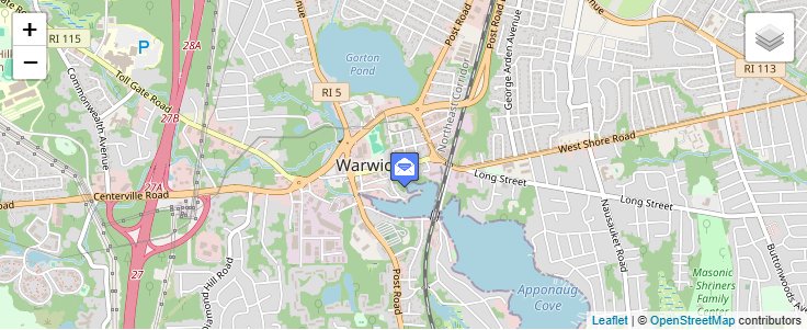 Map of ZIP Code 02887 in Warwick, RI — click to open interactive map