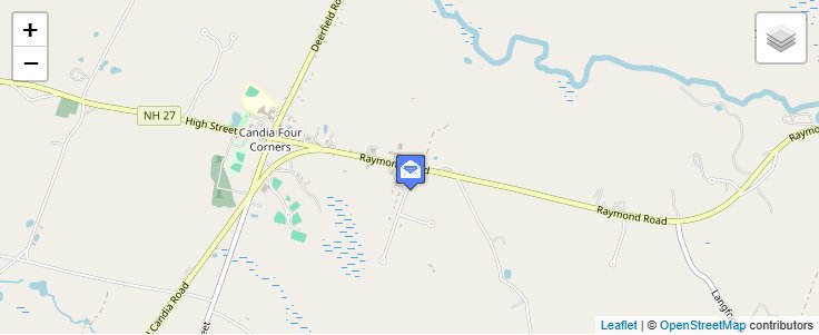 Map of ZIP Code 03040 in East Candia, NH — click to open interactive map