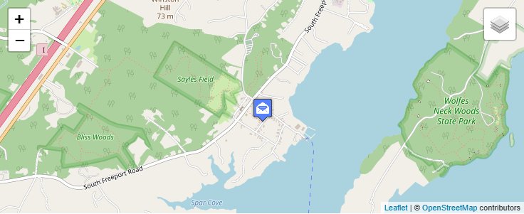 Map of ZIP Code 04078 in South Freeport, ME — click to open interactive map