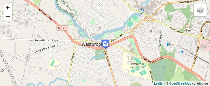Map of ZIP Code 04098 in Westbrook, ME — click to open interactive map