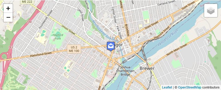 Map of ZIP Code 04402 in Bangor, ME — click to open interactive map