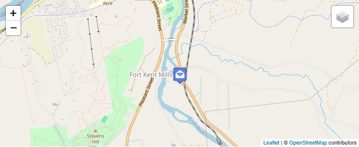 Map of ZIP Code 04744 in Fort Kent Mills, ME — click to open interactive map