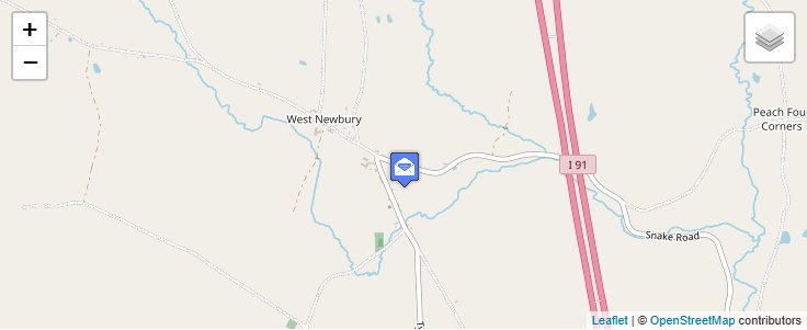Map of ZIP Code 05085 in West Newbury, VT — click to open interactive map