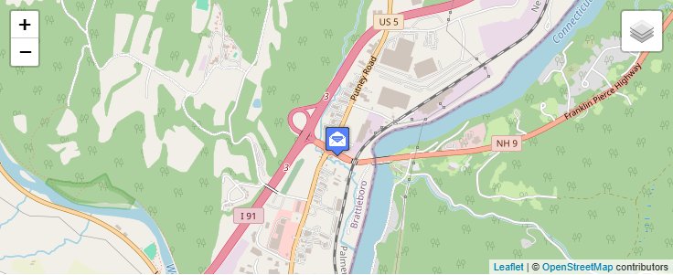 Map of ZIP Code 05304 in Brattleboro, VT — click to open interactive map