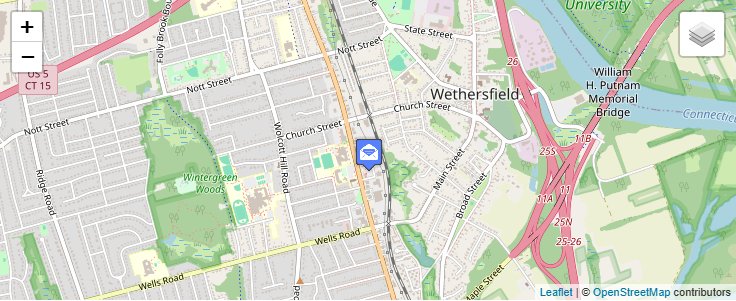 Map of ZIP Code 06129 in Wethersfield, CT — click to open interactive map