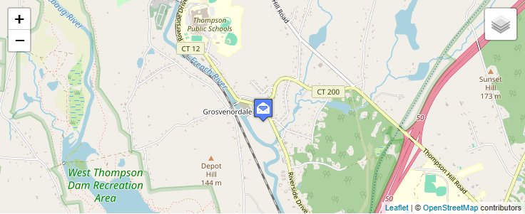 Map of ZIP Code 06246 in Grosvenor Dale, CT — click to open interactive map