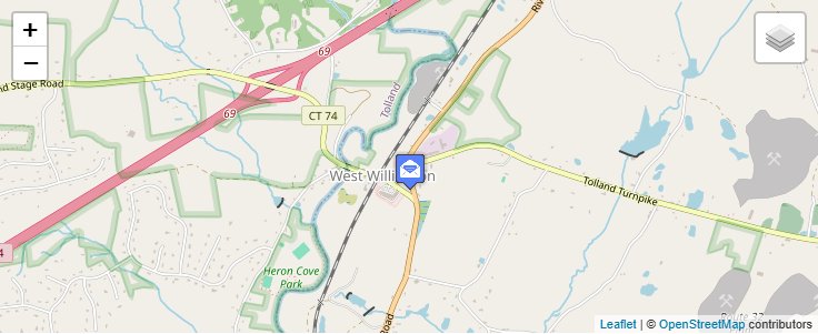Map of ZIP Code 06265 in South Willington, CT — click to open interactive map