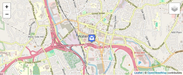 Map of ZIP Code 06720 in Waterbury, CT — click to open interactive map