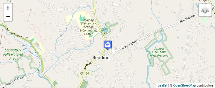 Map of ZIP Code 06875 in Redding Center, CT — click to open interactive map