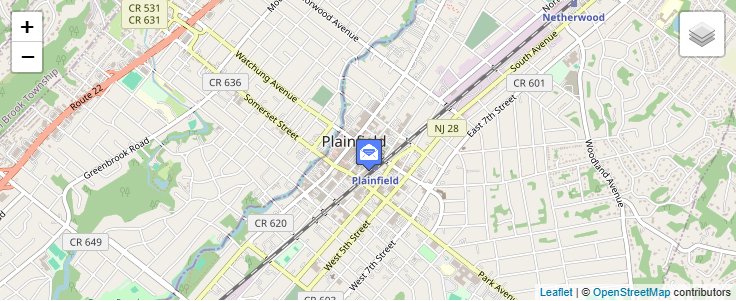 Map of ZIP Code 07061 in Plainfield, NJ — click to open interactive map