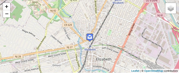 Map of ZIP Code 07207 in Elizabeth, NJ — click to open interactive map