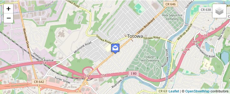 Map of ZIP Code 07511 in Totowa, NJ — click to open interactive map