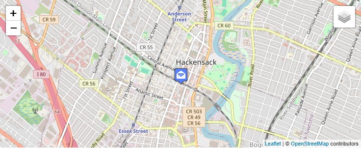 Map of ZIP Code 07602 in Hackensack, NJ — click to open interactive map
