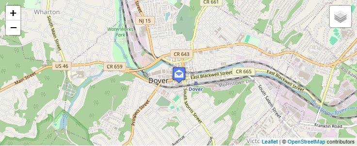 Map of ZIP Code 07802 in Dover, NJ — click to open interactive map