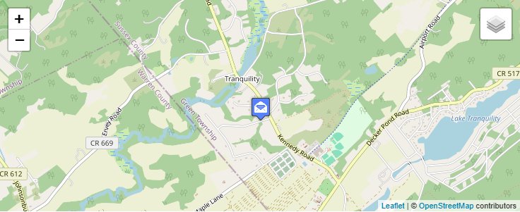 Map of ZIP Code 07879 in Tranquility, NJ — click to open interactive map