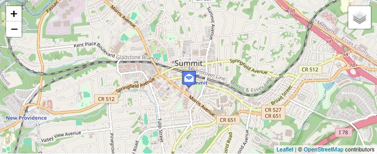Map of ZIP Code 07902 in Summit, NJ — click to open interactive map