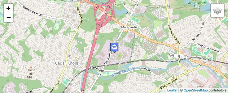 Map of ZIP Code 07999 in Whippany, NJ — click to open interactive map