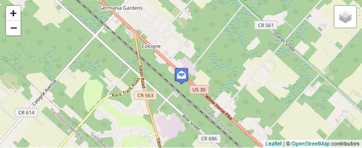 Map of ZIP Code 08213 in Cologne, NJ — click to open interactive map