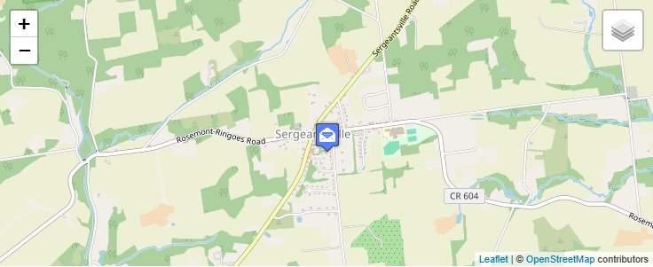 Map of ZIP Code 08557 in Sergeantsville, NJ — click to open interactive map