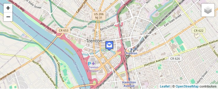Map of ZIP Code 08604 in Trenton, NJ — click to open interactive map