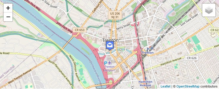 Map of ZIP Code 08695 in Trenton, NJ — click to open interactive map
