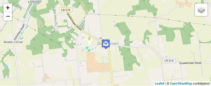 Map of ZIP Code 08868 in Quakertown, NJ — click to open interactive map
