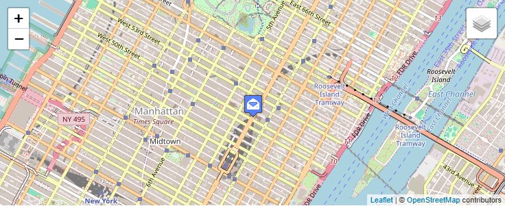 Map of ZIP Code 10055 in New York, NY — click to open interactive map