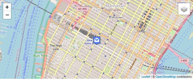 Map of ZIP Code 10117 in New York, NY — click to open interactive map