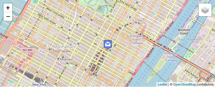 Map of ZIP Code 10124 in New York, NY — click to open interactive map