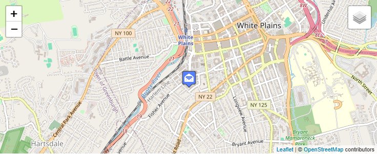 Map of ZIP Code 10602 in White Plains, NY — click to open interactive map
