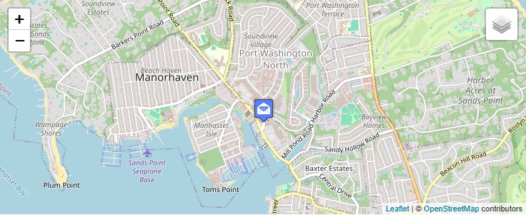 Map of ZIP Code 11055 in Port Washington, NY — click to open interactive map