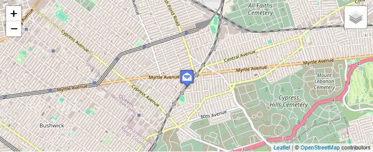 Map of ZIP Code 11386 in Ridgewood, NY — click to open interactive map