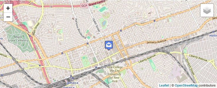 Map of ZIP Code 11431 in Jamaica, NY — click to open interactive map
